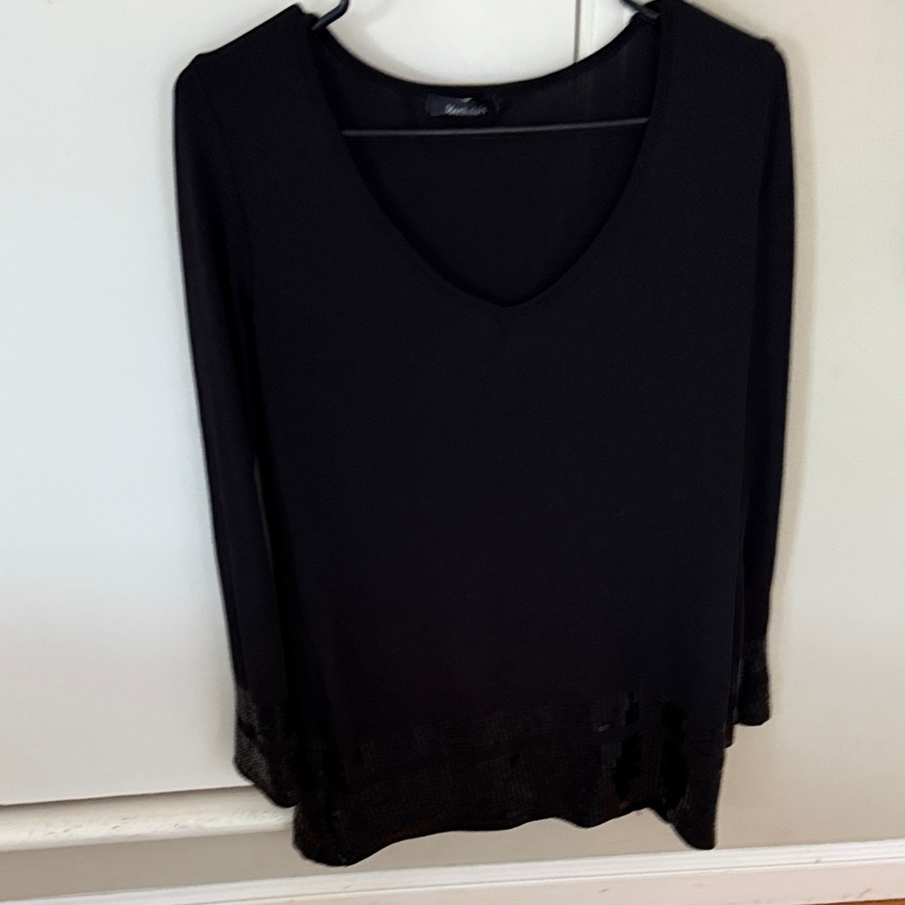 Kenar Black Long Sleeve Women's Top